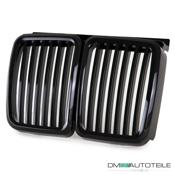 Satz Sport Kühlergrill für BMW 3er E30 passend in hochglanz Schwarz alle Modelle